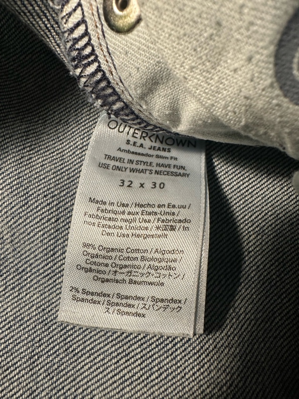 Outerknown Men's Blue Denim S.E.A. Jeans~32x30 - Picture 5 of 7